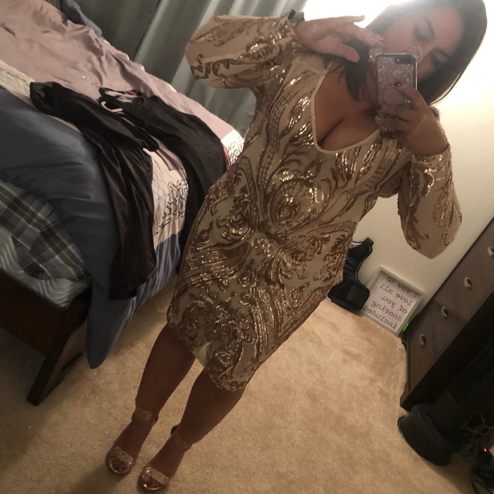 Rose Gold Sequin Dress